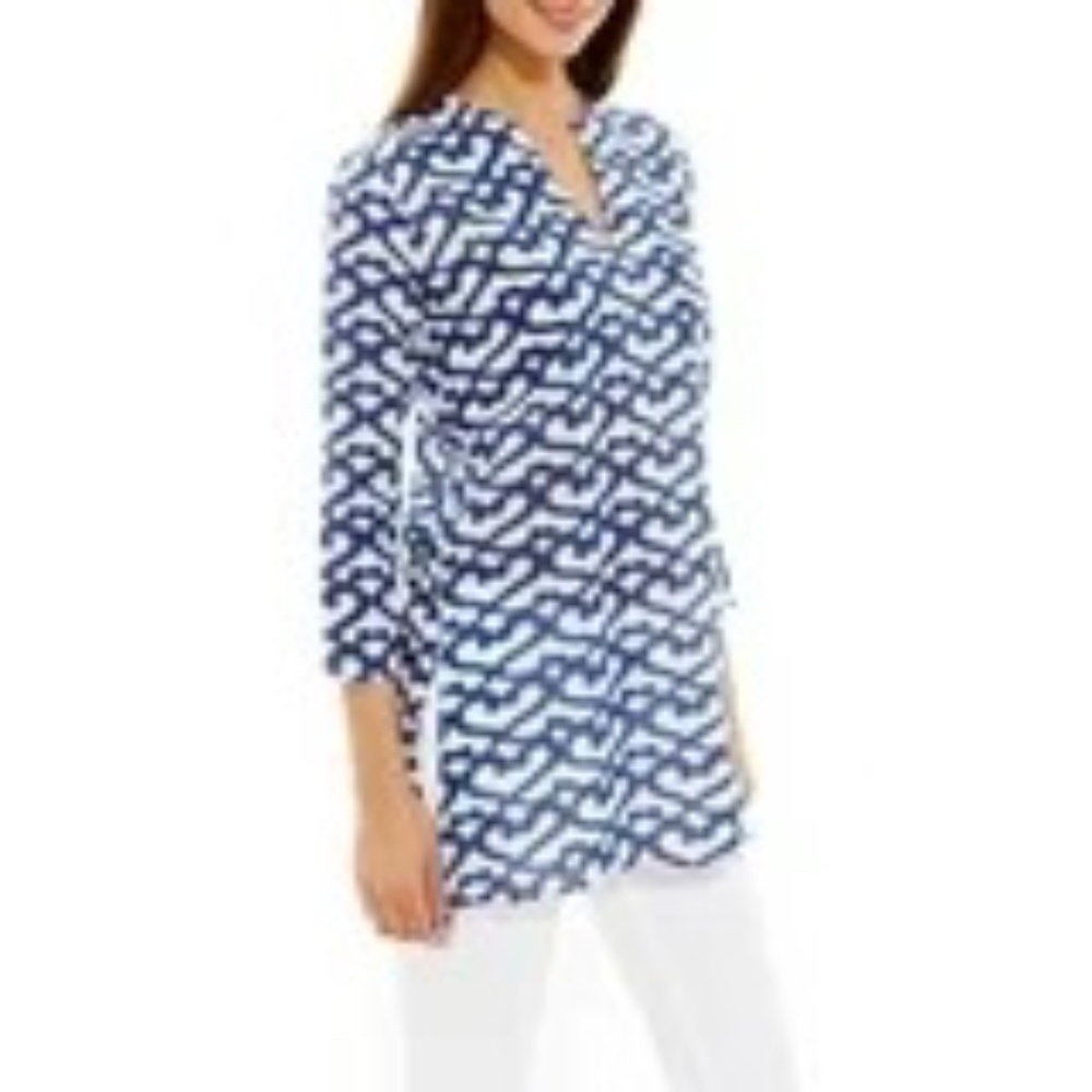 Roberta Roller Rabbit Women's Big Cata Kurta Size Medium Blue